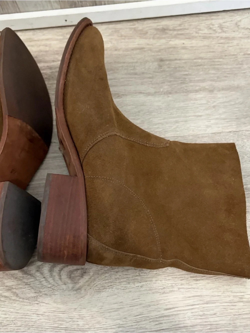 Tory Burch Sienna Suede Bootie Ankle Boots Womens Size 9 River Rock Brown